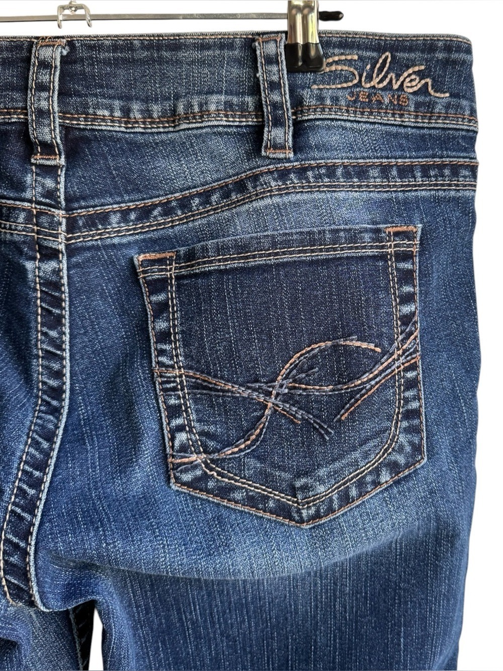 Silver Jeans Suki Boot Cut Womens 32x34 Dark Wash Denim Mini Flare Mid Rise